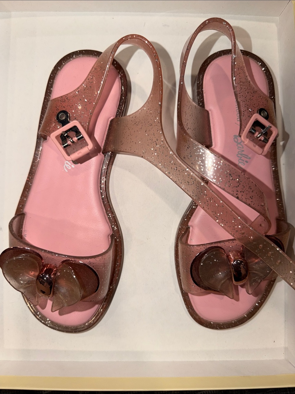 Mini Melissa Pink and Brown Heart Slippers